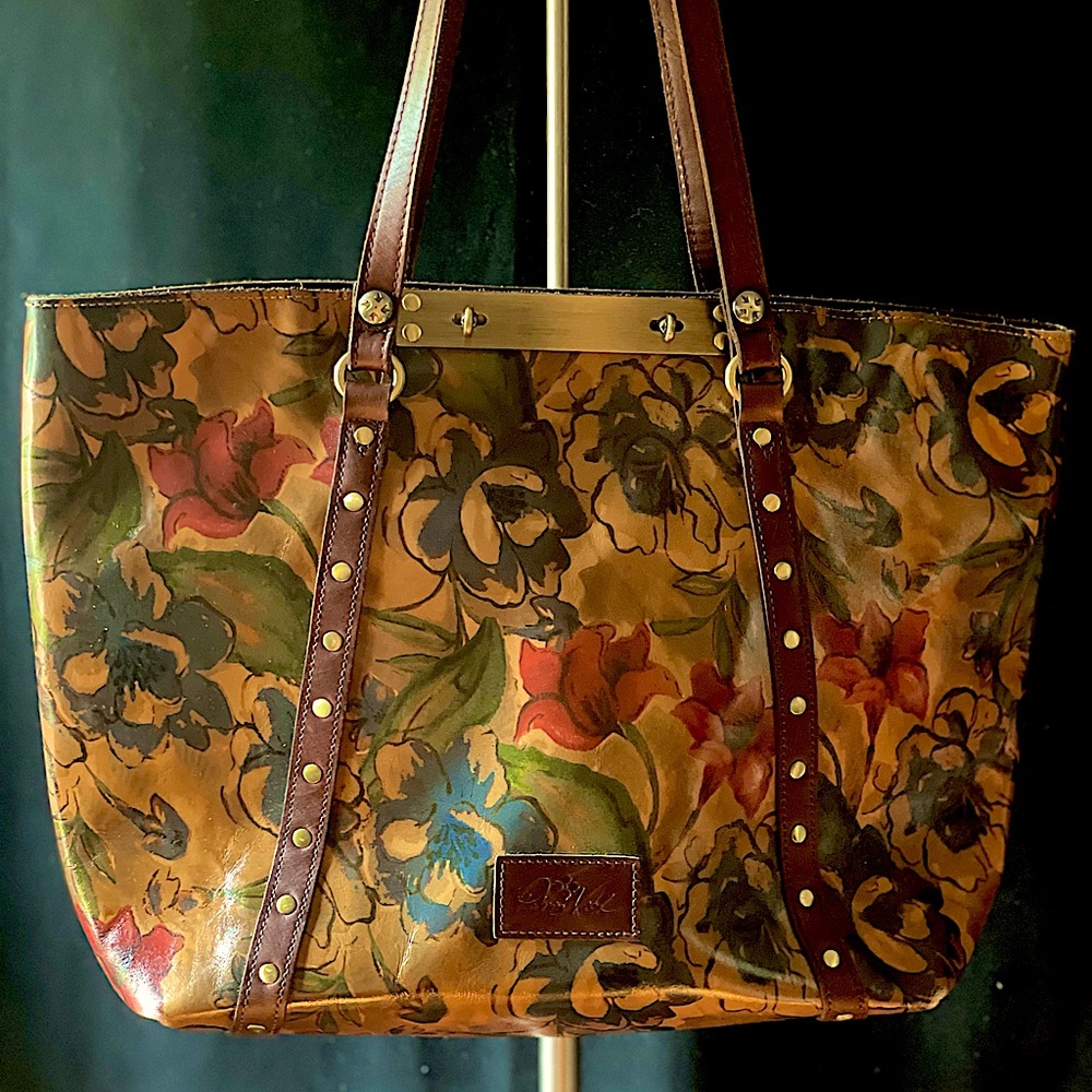 Patricia Nash Leather Tote Bag with Studded Handle Details